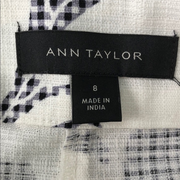 Ann Taylor side zip shorts black and white check - Picture 7 of 8